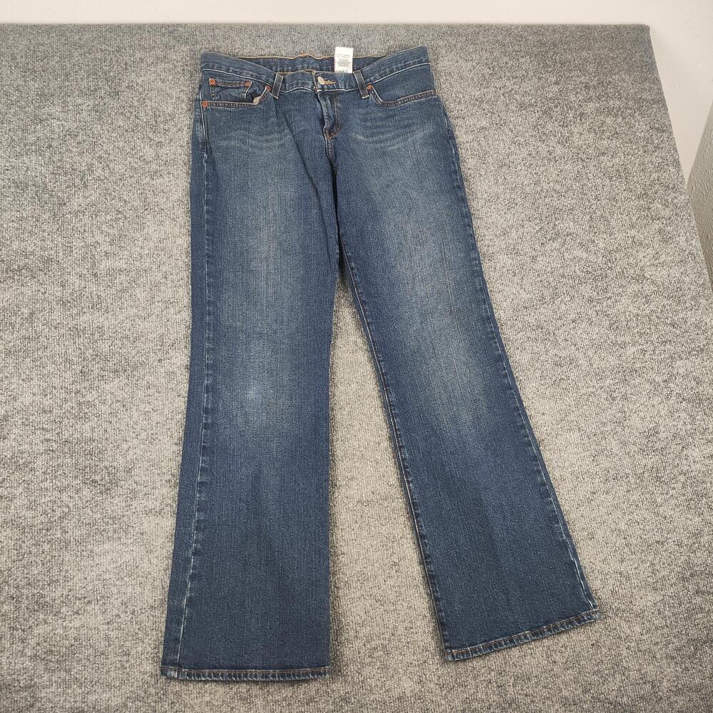 Lucky Brand Dungarees Jeans Womens 12/31 Medium Wash Blue Mid Rise Flare Denim
